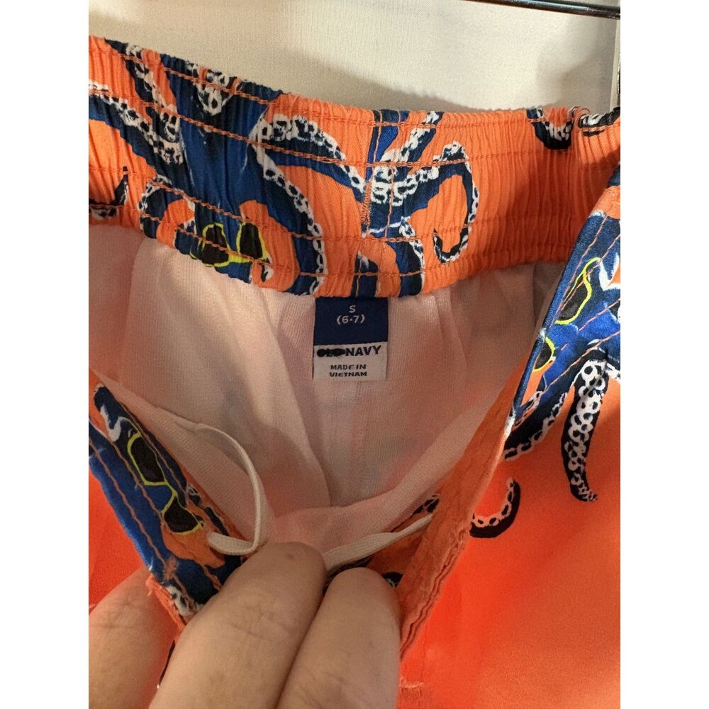 Boys Orange Swim Trunks Old Navy Size 6-7